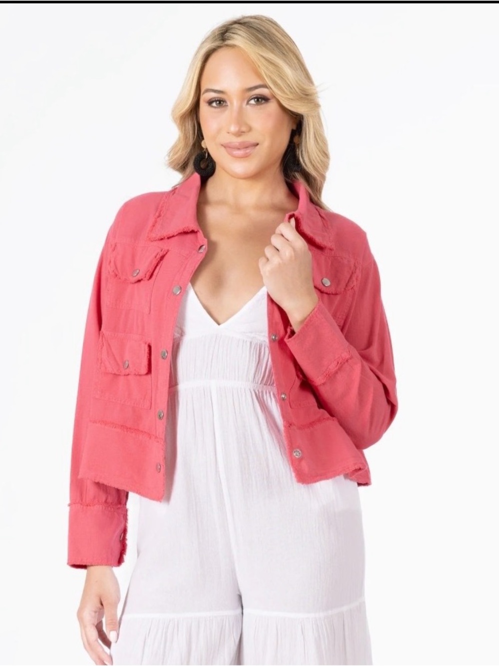 Seaspice Fuchsia 100% Peruvian Cotton Utility Jacket